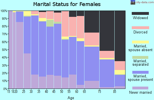 Zip code 94040 marital status for females