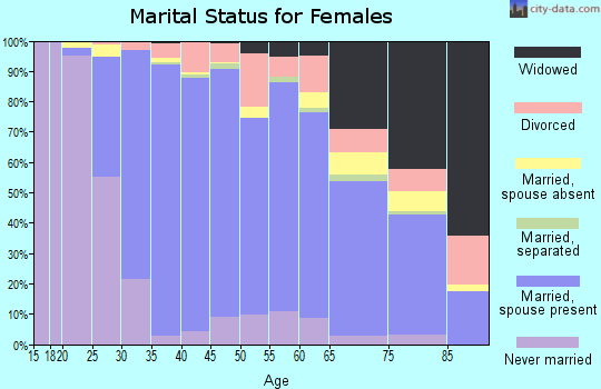 Zip code 95129 marital status for females