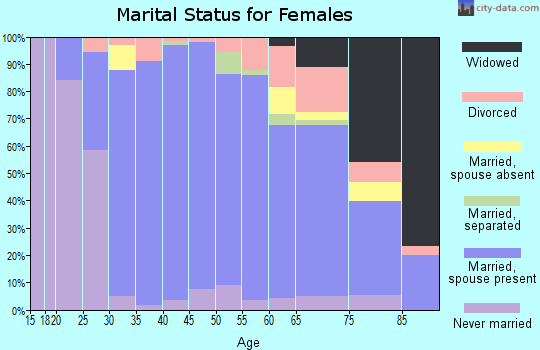 Zip code 95135 marital status for females