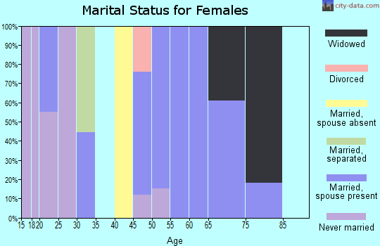 Zip code 95230 marital status for females