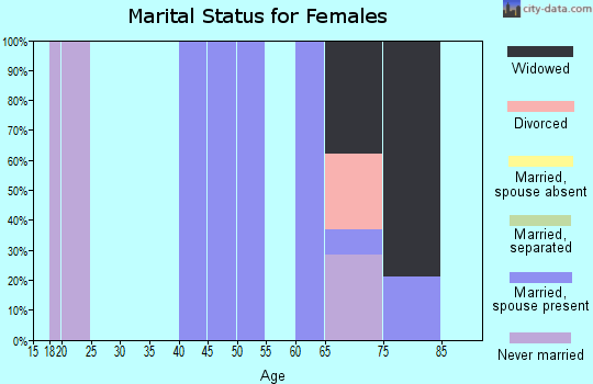 Zip code 95233 marital status for females