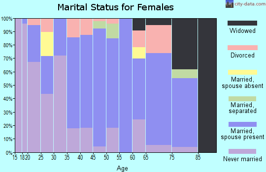 Zip code 95333 marital status for females