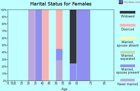 Zip code 95345 marital status for females