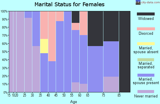 Zip code 95369 marital status for females