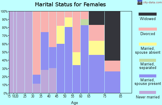 Zip code 95465 marital status for females