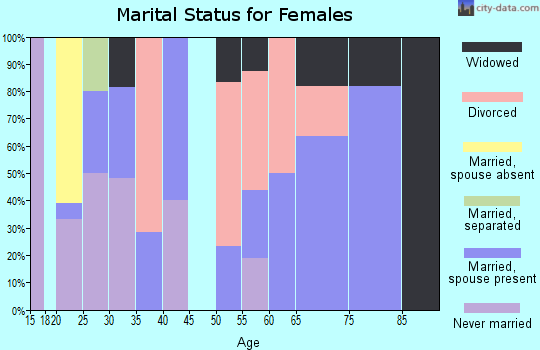 Zip code 95564 marital status for females