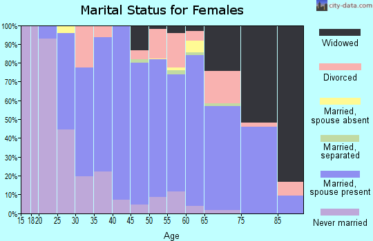 Zip code 95658 marital status for females