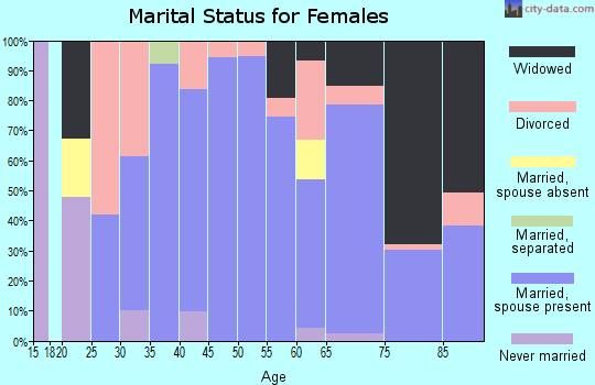 Zip code 95666 marital status for females