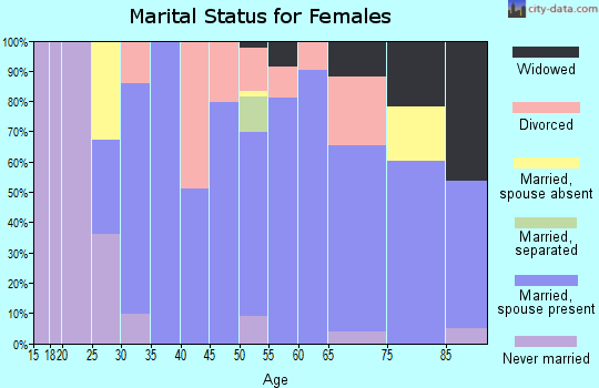 Zip code 95672 marital status for females