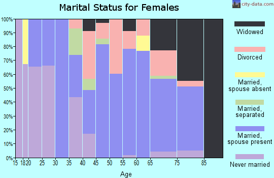 Zip code 95685 marital status for females