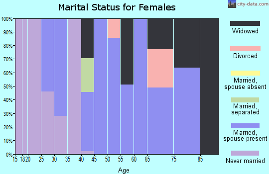Zip code 95690 marital status for females