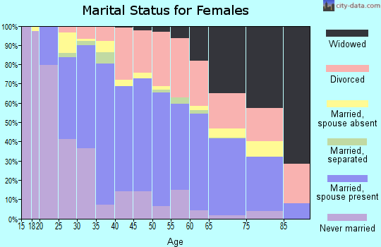 Zip code 95691 marital status for females