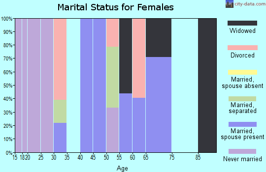 Zip code 95919 marital status for females