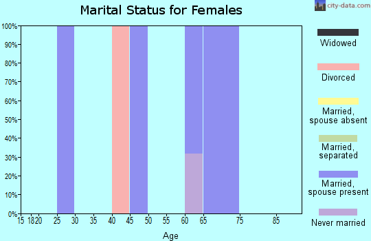 Zip code 95934 marital status for females