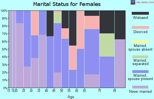 Zip code 95943 marital status for females