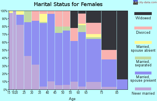 Zip code 95963 marital status for females