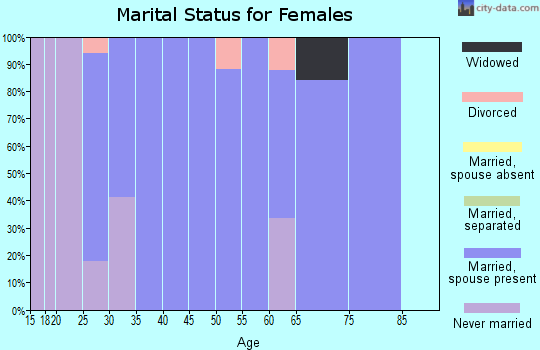 Zip code 95975 marital status for females