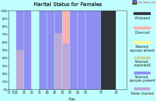 Zip code 95983 marital status for females