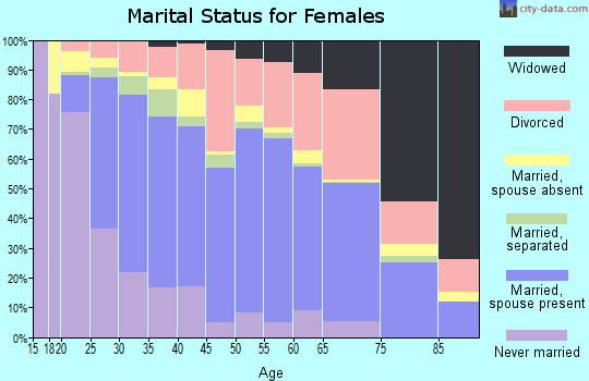 Zip code 95991 marital status for females