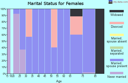 Zip code 96041 marital status for females