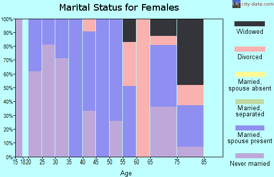 Zip code 96737 marital status for females