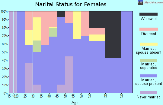 Zip code 96763 marital status for females