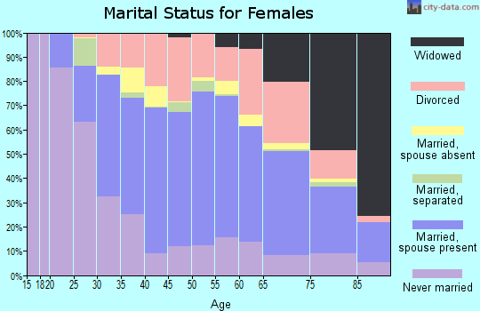 Zip code 96813 marital status for females