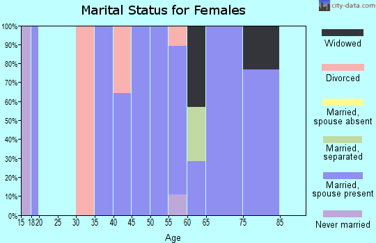 Zip code 97864 marital status for females