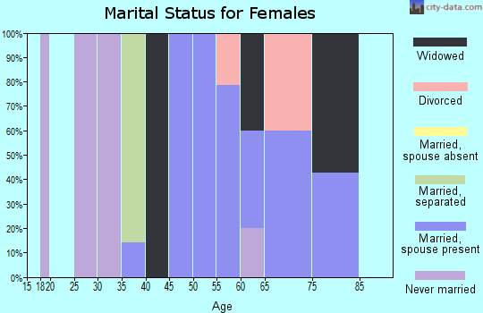 Zip code 97873 marital status for females