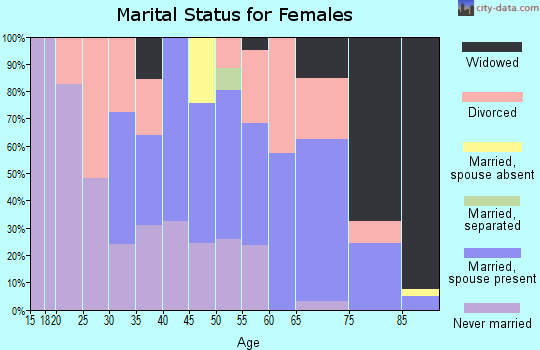 Zip code 98586 marital status for females