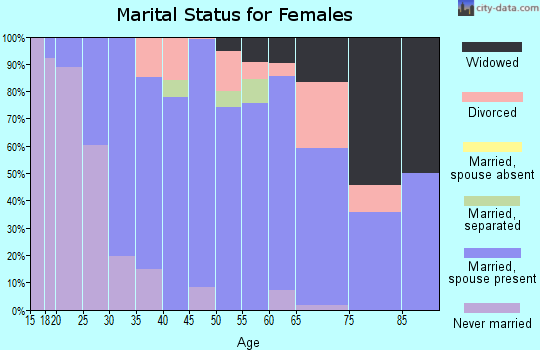 Zip code 98591 marital status for females