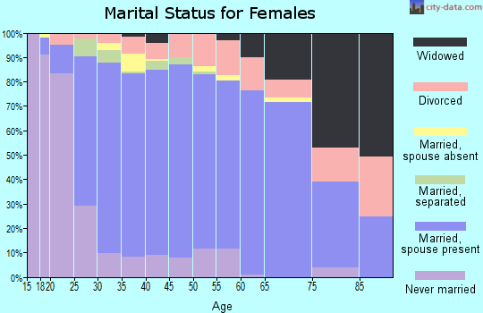 Zip code 98604 marital status for females