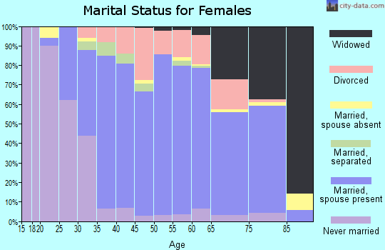 Zip code 98685 marital status for females