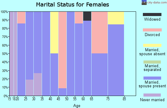Zip code 99018 marital status for females