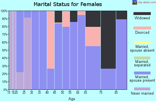 Zip code 99029 marital status for females