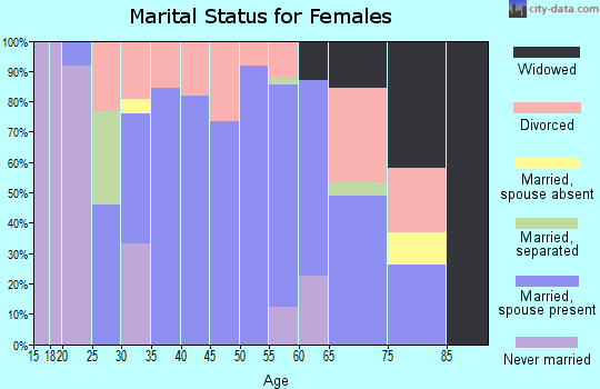Zip code 99158 marital status for females