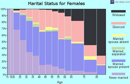Zip code 99205 marital status for females