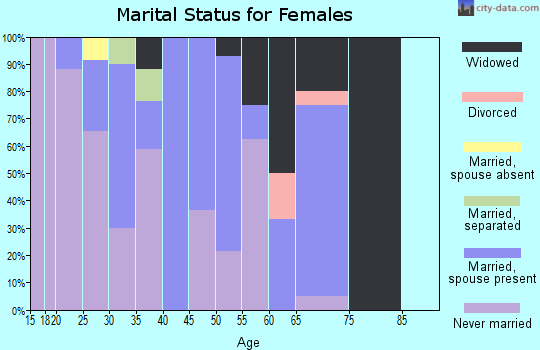 Zip code 99609 marital status for females