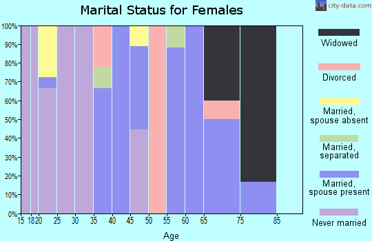 Zip code 99634 marital status for females