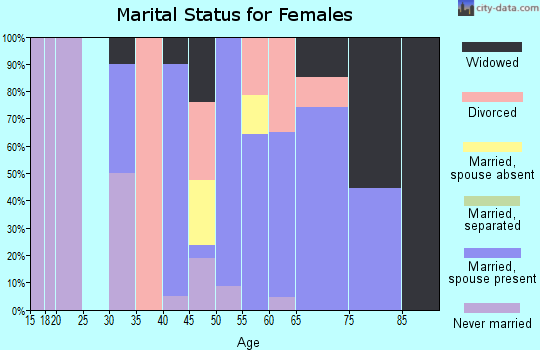 Zip code 99663 marital status for females