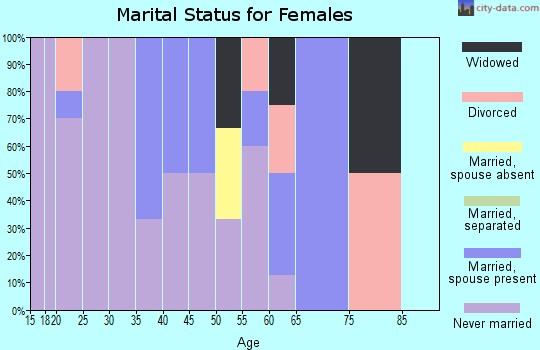 Zip code 99758 marital status for females