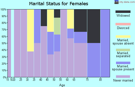 Zip code 99765 marital status for females
