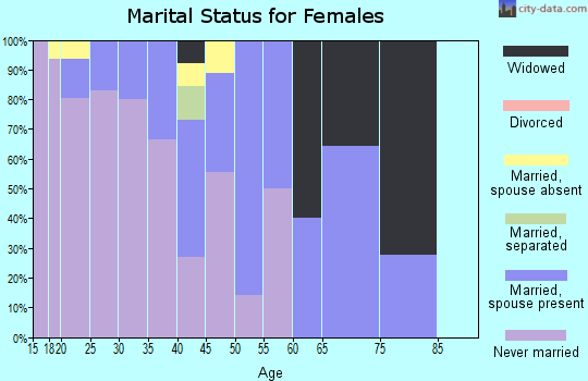 Zip code 99769 marital status for females