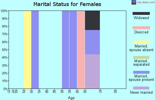Zip code 99825 marital status for females
