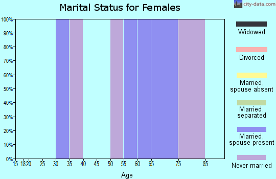 Zip code 99832 marital status for females