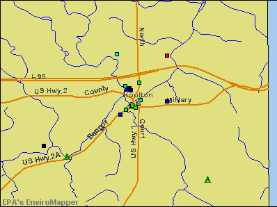 Houlton, Maine environmental map by EPA