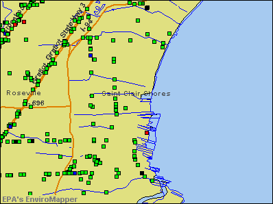 St. Clair Shores, Michigan environmental map by EPA