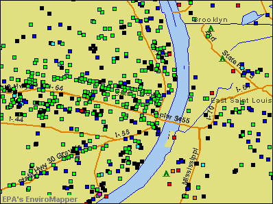 St. Louis, Missouri environmental map by EPA