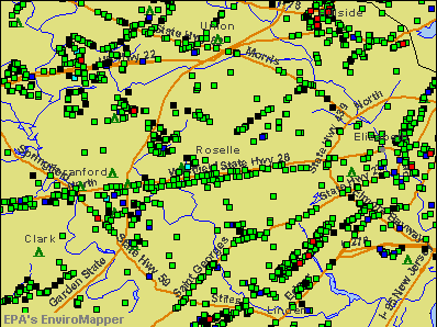 Roselle, New Jersey environmental map by EPA