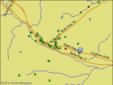 Bath, New York environmental map by EPA